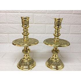 Mua Chân nến thờ bằng đồng ( đồng Tịnh Phương  đường nét tinh xảo) ( 1 đôi ) HAN121296