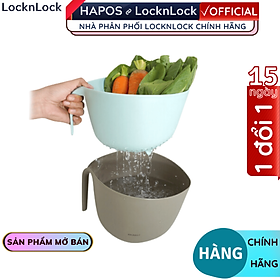 Mua Rổ kèm thau Lock&Lock Mixing Bowl with Colander CKB014GRY - Hàng chính hãng  rổ đựng có rãnh để ráo nước - Hapos