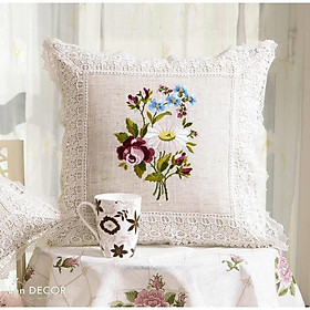 Mua Vỏ gối tựa ren thêu hoa sang trọng - VGR004