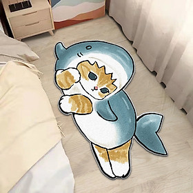 Mua  NEW  Thảm trải sàn giả Cashmere hình mèo dễ thương - Thảm lót cạnh giường phòng ngủ 120x50 cm