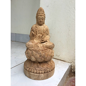 Mua Tượng phật bà quan thế âm bồ tát bằng gỗ ngọc âm thơm phức kt cao 30×15×15cm
