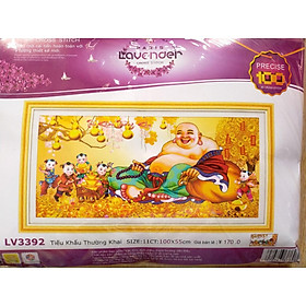 Mua Tranh thêu chữ thập phật di lặc tiền vàng LV3392 - 100 x 55 cm - chưa thêu