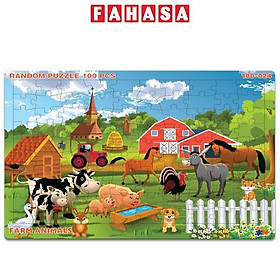 Tranh Xếp Hình A3 100 Mảnh Ghép - Farm Animals - Minh Châu 100-024