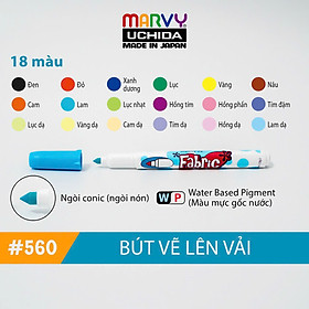 Bút Vẽ Vải Không Bay Màu Cho Bé Marvy Uchida 560 đầu nhọn