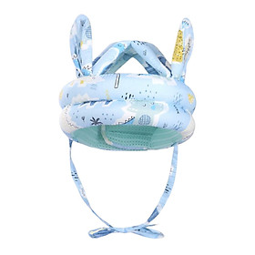 Hat Head Protection Breathable Crawling  Children Caps Blue