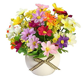Mua Hoa giả  chậu hoa nhí 12-15cm để bàn nhiều mẫu trang trí phòng khách  phòng ngủ phong cách hiện đại