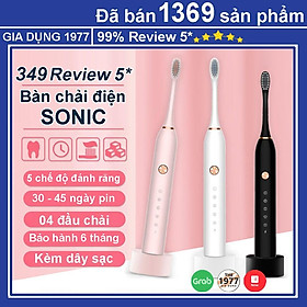 Mua Bàn chải điện cao cấp 5 cấp độ kiểu dáng sang trọng  bàn chải điện tự động đánh răng kèm 04 đầu thay thế tiện lợi