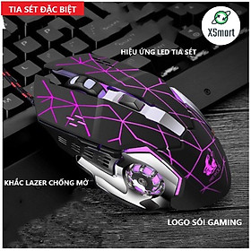 Chuột Game Có Dây XSmart FREE WOLF V5 LED 7 màu cực đẹp chuyên gaming, siêu bền, chỉnh được dpi - Hàng Chính Hãng