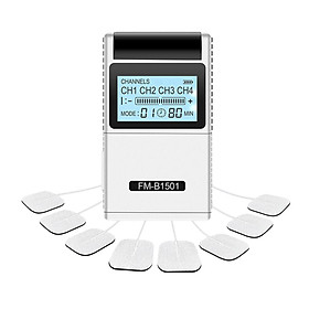 TENS EMS Muscle Stimulator 15 Modes&4 Outputs 8 Pad for Natural Pain Relief Electric Pulse Impulse Mini Massager Machine