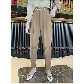 Quần baggy nữ công sở Hiền Trần BOUTIQUE cạp liền 2 khuy