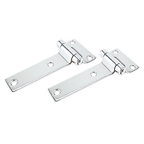 2PCS Trailer Door Hinges Heavy Duty,Polished Stainless Steel Strap Tee T Hinge,for Garage,Barn,Door,Gate,Shed,Cargo,Trailer,Truck