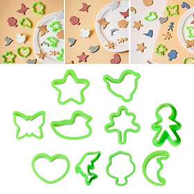 10Pcs Polymer Clay Cutter DIY Cookie Cutter Set for Biscuit Pastry Dessert