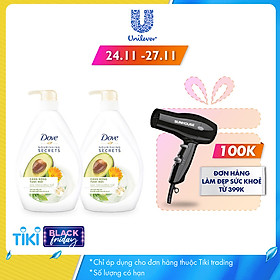 Combo 02 Sữa Tắm Dove Căng Bóng Tươi Mới - Bơ 530G