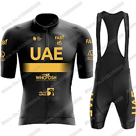 Đội Vàng UAE 2023 Đi Xe Đạp Quần Áo Thời Trang Mùa Hè Bộ Quần Áo Đạp Xe Jersey Tay Ngắn Cao Cấp Xe Đạp Đường Bộ Áo Sơ Mi Phù Hợp Với MTB Color: 8 Size: XXS