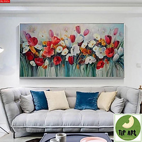 Mua Tranh canvas hoa sơn dầu - tranh treo tường siêu đẹp - tranh canvas căng khung gỗ tràn viền - tặng kèm đinh 3 chân