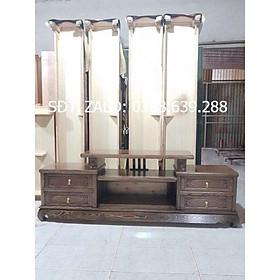 Kệ tivi gỗ sồi Sơn màu óc chó và hương vàng. 1m8 ,2m ,2,2m