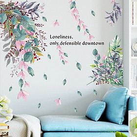 Decal dán tường trang trí phòng khách, quán cafe- Lá sắc màu- mã sp DLV77