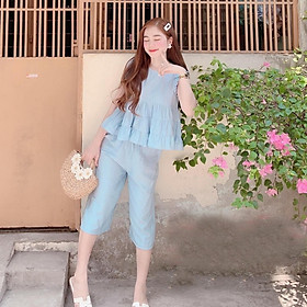 Đồ bộ mặc nhà chất đũi nhật mát mẻ cao cấp TNB75872