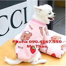 Quần áo cho Chó Mèo Vải Nhung, vải len , dày ấm áp , Quần áo thú cưng