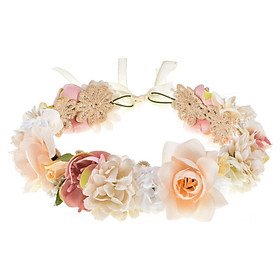 Floral Crown Flower Headband Hair Garland Wedding Headpiece White -  Type8 A