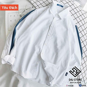 Được Kiểm Hàng TrướcÁo sơmi unisex phối viền tayHÀNG SIÊU CẤP
