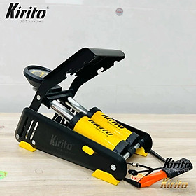 Bơm xe đạp chân Kirito nhật bản cao cấp 1-2-3 xilanh nén sử dụng bơm xe đạp, xe máy, ô tô, đệm, bóng