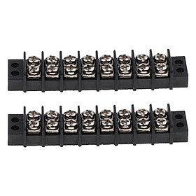 2PCS Boat RV 30A Double Row 8 Positions Screw Terminal Power Block Barrier Strip
