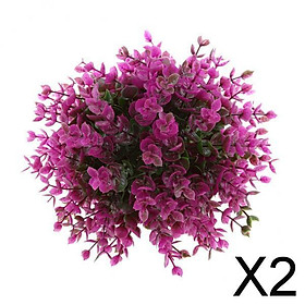 2xArtificial Topiary Ball Decorative Garden Pants Ball Home Decor Purple 19cm