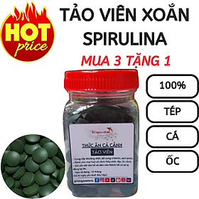 Hủ 50G Tảo viên SPIRULINA giúp bổ sung khoáng chất - Thức ăn cá cảnh, tép cảnh, ốc cảnh cao cấp