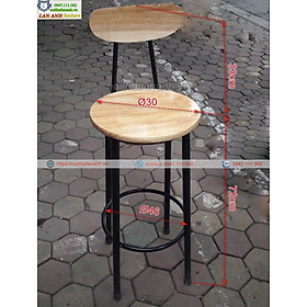 Mua Ghế quầy bar gỗ chân sắt cao giá rẻ LAGB02(Size H45- H72)