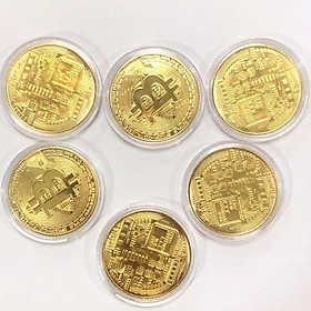 Đồng Xu Bitcoinn Mạ Vàng 24k Tài Lộc May Mắn