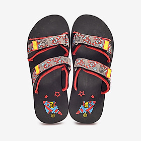 DÉP LÊ XỐP BÉ TRAI 2 QUAI NGANG DXB128400 (ĐEN + XÁM + XANH DƯƠNG) -21759A