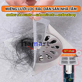 Mua SET 10 Miếng Lưới Lọc Rác Nhà Tắm Chặn Côn Trùng Dán Nắp Cống Thoát Nước Sàn Bồn Rửa Bát Chống Tắc Nghẽn