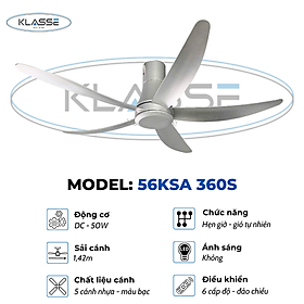 Mua Quạt trần không đèn Klasse 56KSA 360S Hàng chính hãng