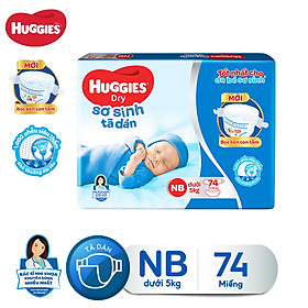 Tã dán sơ sinh Huggies Newborn NB74 - 74 miếng (dưới 5 kg)