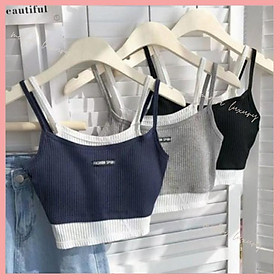 Áo bra không gọng mút liền dáng crotop thoáng mát phong cách Hàn quốc siêu xinh