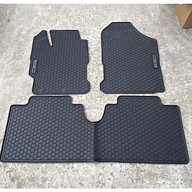 Thảm lót sàn cao su xe Toyota Vios 2014- 2022 (Mẫu Nissin tổ ong CHỮ TRẮNG)