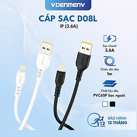 Mua Dây Cáp Sạc Nhanh Ip VDENMENV D08L (3.6A) Chuyển Dữ Liệu  Chất Liệu Ép Nhựa 2 Đâù Dây -Hàng Chính Hãng