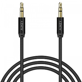 Dây Cáp Âm Thanh AUX 3.5mm Aukey CB-V12 1.2m (Bọc Nylon Dù) - Hàng Chính Hãng