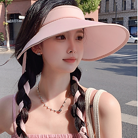 mũ rộng vành chống nắng có lót trong chống tia cực tím cao cấp, nón nữ rộng vành nửa đầu thời trang