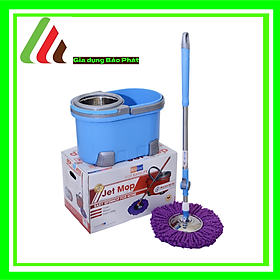 Bộ lau nhà megahome Jet Mop X3 xô 19L lồng xoay inox mạnh mẽ với cây lau xoay 360 tự vắt đa năng siêu tiện lợi