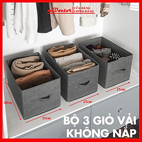 Combo 3 Hộp Vải Đựng Đồ Đa Năng TD2 Túi Vải Thụy Điển Không Nắp Bộ 3 Chiếc