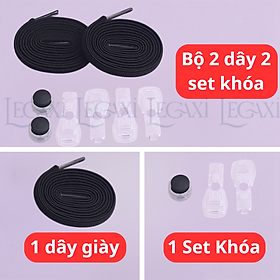 Dây giày thời trang co giãn không cần buộc kèm khóa phụ kiện tiện dụng giày thể thao sneaker cho người lớn và trẻ em