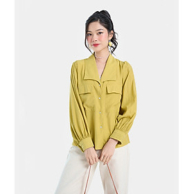 Áo Sơmi Nữ Thời Trang HNOSS Tay Dài Lêch Tà HNASM020