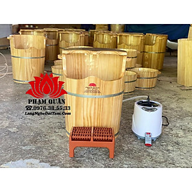 Mua thùng gỗ xông chân kèm máy 2lit gỗ thông hàng chọn lọc  thùng gỗ ngâm chân  tặng kèm thảo dược xông chân