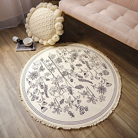 Mua Thảm Tròn Canvas Bohemian Trang Trí