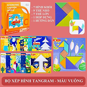 Đồ chơi bộ ghép hình gỗ nam châm Tangram Phong cảnh rèn luyện trí thông minh phát triển sớm cho bé KB216019