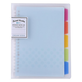 Kokuyo Campus WSG-RUCP12B Blue Cover Loose-leaf Notebook with 40 A5 Pages and Separator Pages in 5 Colors