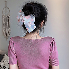 Kẹp tóc voan thêu hoa dễ thương KAH164