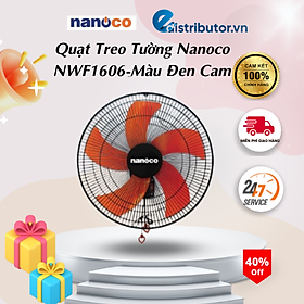 Mua Quạt Treo Tường Nanoco NWF1606 - Màu Đen Cam-Hàng Chính Hãng